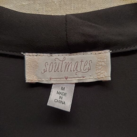 Soulmates Dressy Black Top in Size M - Picture 2 of 3